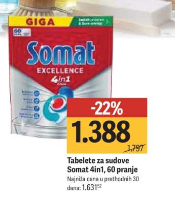 Tablete za sudove Somat 4in1, 60 pranje