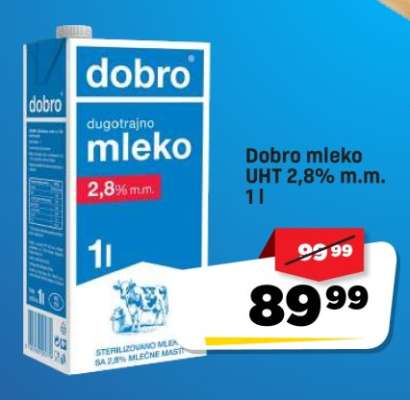 Dobro mleko UHT 2,8% m.m.