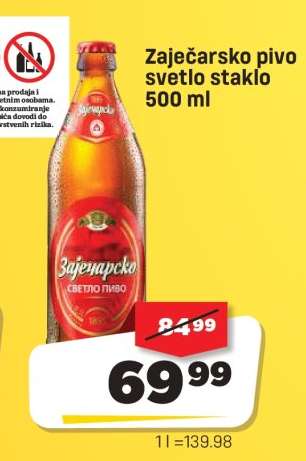 Zaječarsko pivo svetlo staklo 500 ml