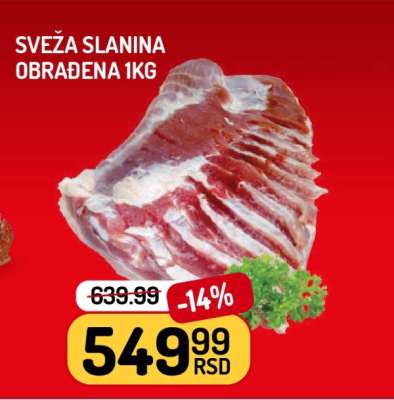 SVEŽA SLANINA OBRAĐENA 1kg