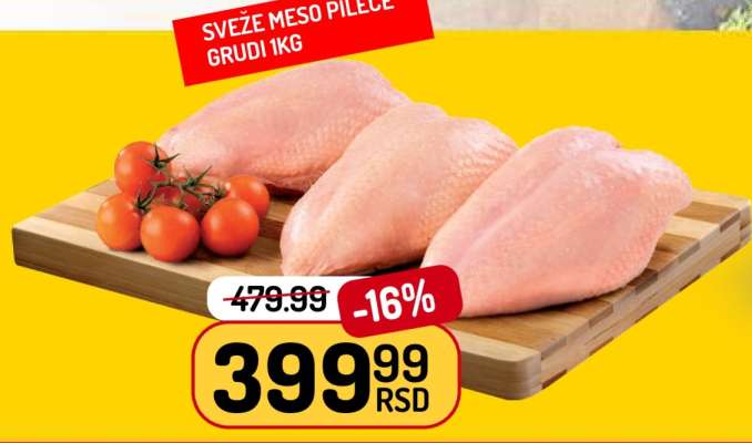 SVEŽE MESO PILEĆE GRUDI 1KG