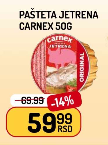 PAŠTETA JETRENA CARNEX 50g