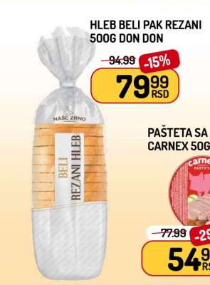 Hleb Beli Pak Rezani 500g Don Don