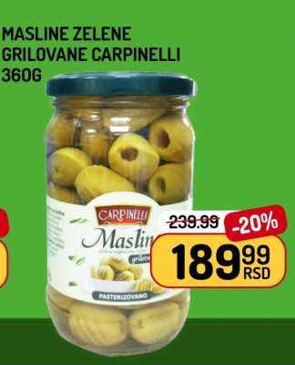 Masline Zelene Grilovane Carpinelli 360g