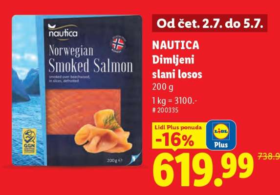 NAUTICA Dimljeni slani losos