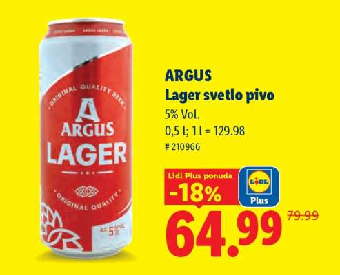 ARGUS Lager svetlo pivo