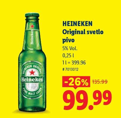 Heineken Original svetlo pivo