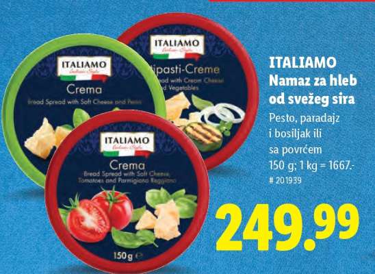 ITALIAMO Namaz za hleb od svežeg sira