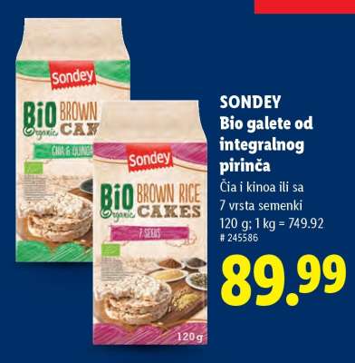 Sondey Bio galete od integralnog pirinča