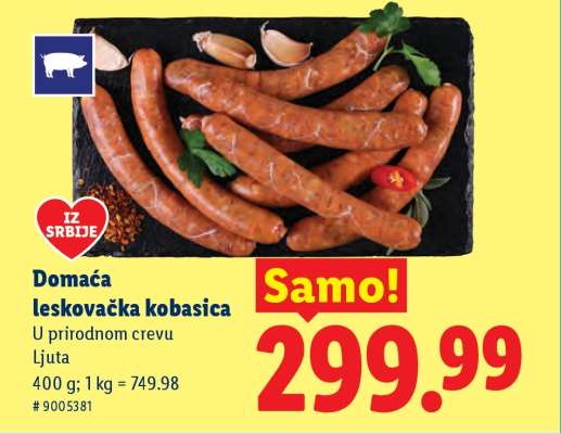 Domaća leskovačka kobasica