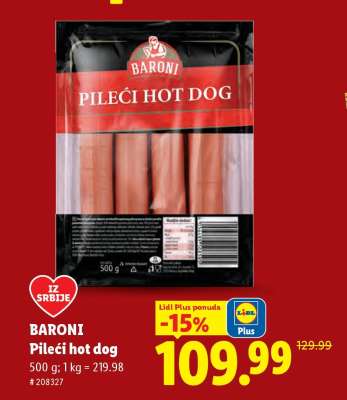 Baroni Pileći hot dog