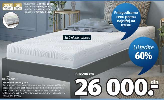 DREAMZONE™ REVA dušek sa oprugama