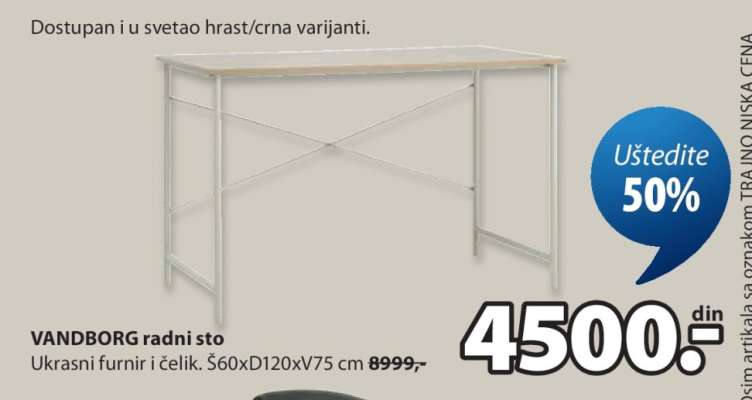 VANDBORG RADNI STO