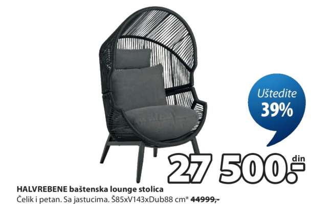 HALVREBENE baštenska lounge stolica