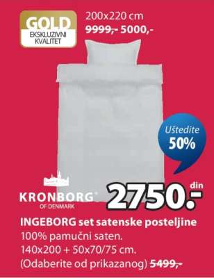 INGEBORG SET SATENSKE POSTELJINE