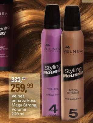Velnea pena za kosu Mega Strong, Volume