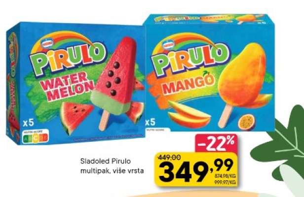Sladoled Pirulo multipak, više vrsta