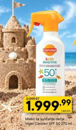 Mleko za sunčanje dečje triger Caroten SPF 50 270 ml