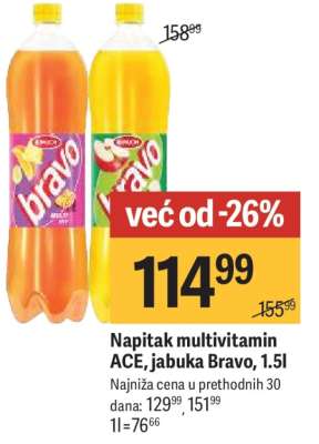Napitak multivitamin ACE, jabuka Bravo, 1.5l