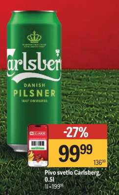 Pivo svetlo Carlsberg 0,5l
