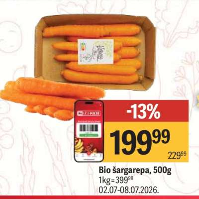 Bio šargarepa 500g