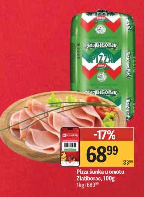 Pizza šunka u omotu, Zlatiborac, 100g