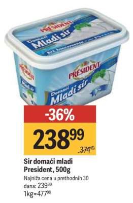 Sir domaći mladi President 500g