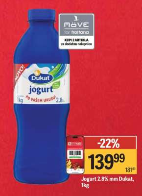Jogurt 2,8% mm Dukat, 1kg