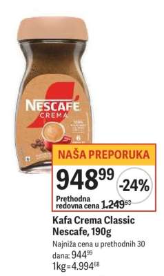 Kafa Crema Classic Nescafe, 190g
