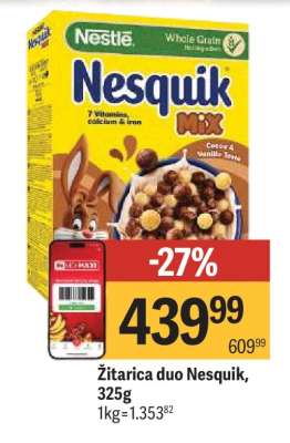 Žitarica duo Nesquik, 325g