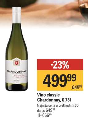 Vino Classic Chardonnay, 0,75l