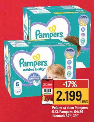 Pelene za decu Pampers 5,XL Pampers, 64/56