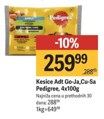Kesice Adt Go-Ja,Cu-Sa Pedigree, 4x100g