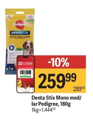 Denta Stix Mono med/lar Pedigree, 180g
