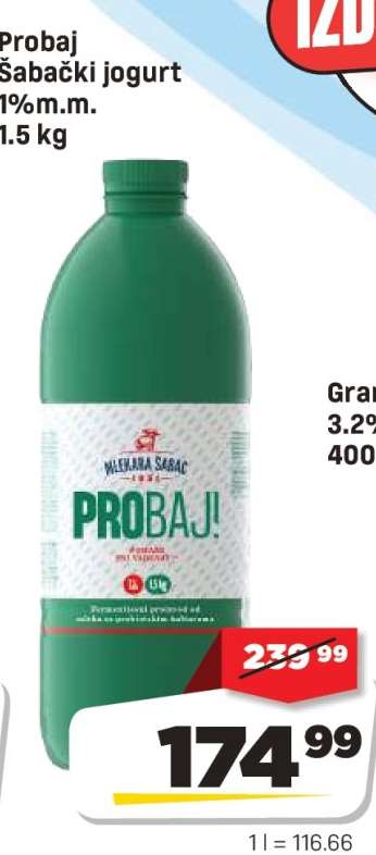 Probaj Šabački jogurt 1% m.m.