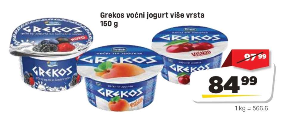 Grekos voćni jogurt više vrsta