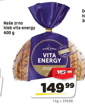 Naše zrno hleb vita energy 400 g