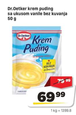 Dr.Oetker krem puding sa ukusom vanile bez kuvanja 50 g