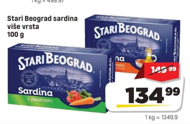 Stari Beograd sardina više vrsta