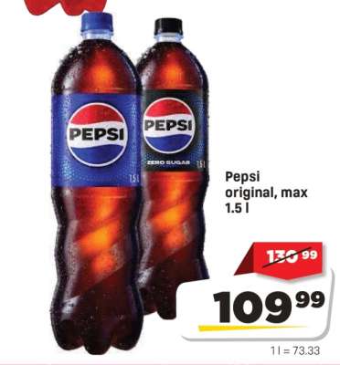 Pepsi original, max 1.5 l