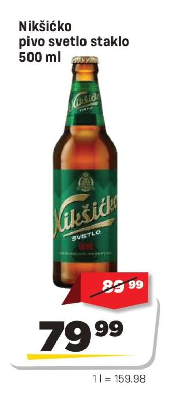 Nikšićko pivo svetlo staklo 500 ml