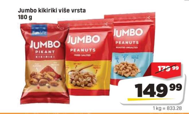 Jumbo kikiriki više vrsta 180 g