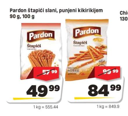 Pardon štapići slani, punjeni kikirikijem 90 g
