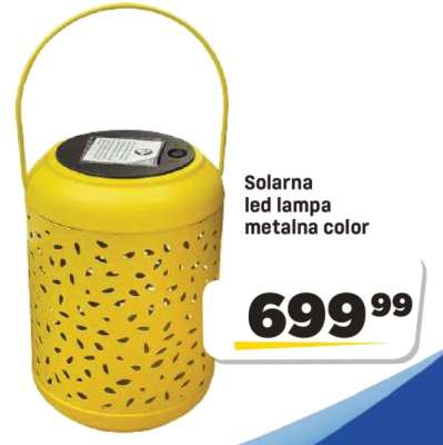 Solarna led lampa metalna color