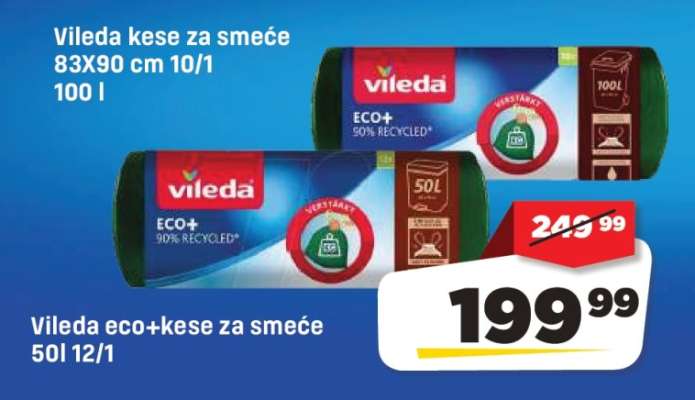 Vileda Eco+ Kese za smeće 50L 12/1