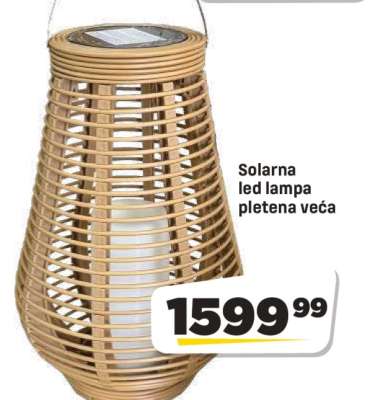 Solarna LED lampa pletena veća