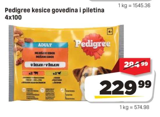 Pedigree kesice govedina i piletina 4x100