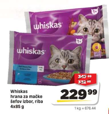Whiskas hrana za mačke šefov izbor, riba 4x85 g