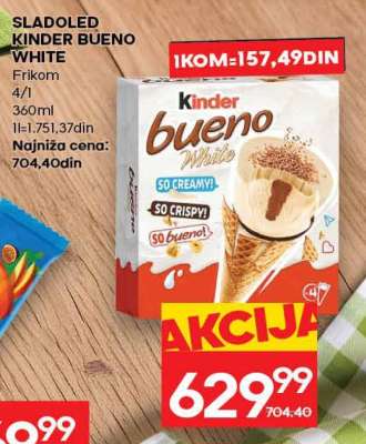 SLADOLED KINDER BUENO WHITE