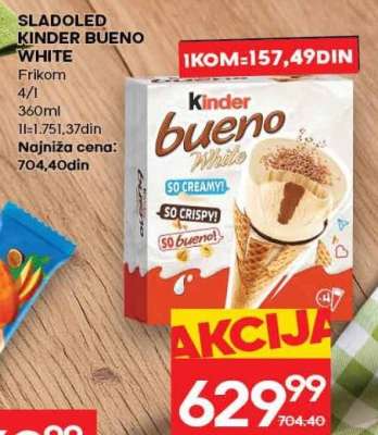 SLADOLED KINDER BUENO WHITE